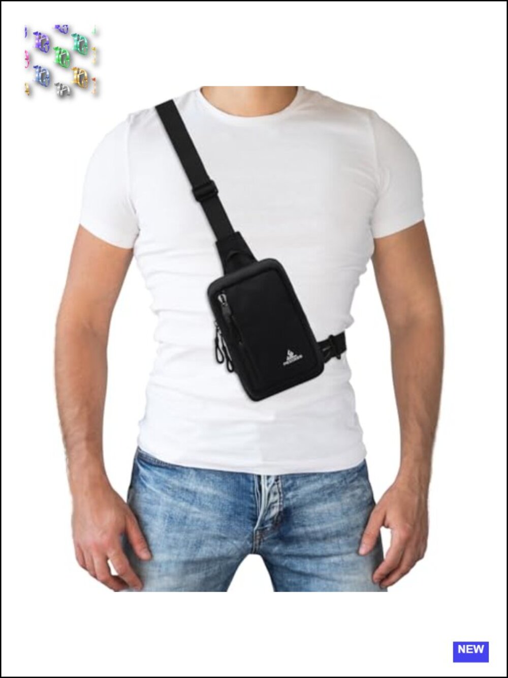 Mini Sling Bag Crossbody for Men Women Nylon Water Resistant Adjustable Strap